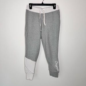 FINAL MARKDOWN Gap original cuffed jogger in heather grey with side stripes